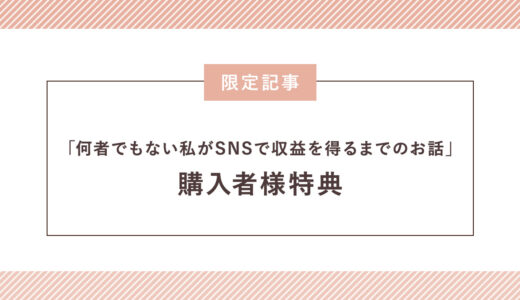 【限定記事】「何者でもない私がSNSで収益を得るまでのお話」購入者様特典